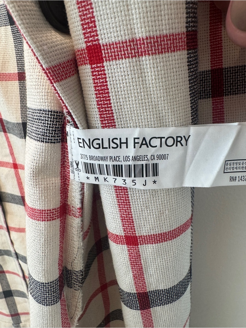 NWOT English Factory Plaid Longline Blazer Jacket | Small - Picture 9 of 9